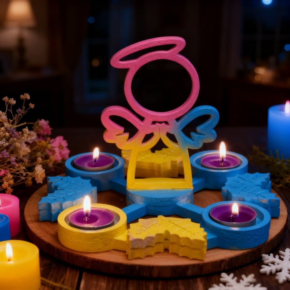 Silicone Christmas Angel Candle Holder Mold Irregular Shape Silicone Mold S2186+S2187