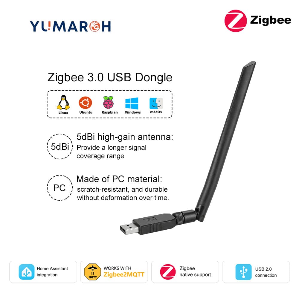 Smart Gateway Zigbee 3.0 USB Dongle 5dBi Antenna HomeAssistant Cross-Border Hot Seller