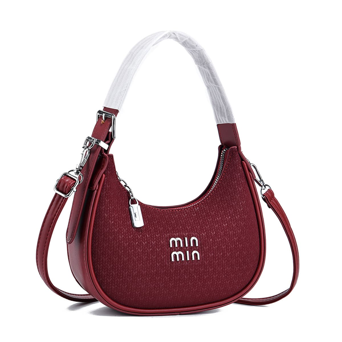 2026 New Fashion Trendy Versatile Mini Moon Bag Underarm Bag with Lettering Retro High-End Feel Crossbody Shoulder Bag