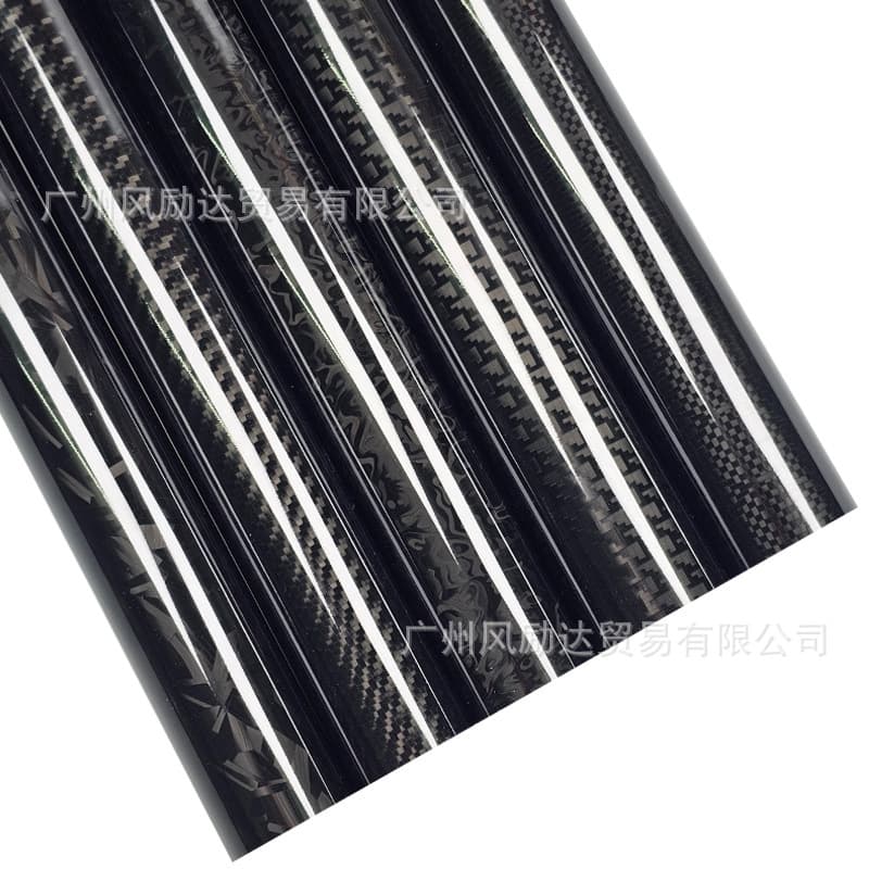 PET Highlight 9D Forged Carbon Fiber Black Central Control Interior Camouflage Bright Black Rearview Mirror Full Body Sticker Film