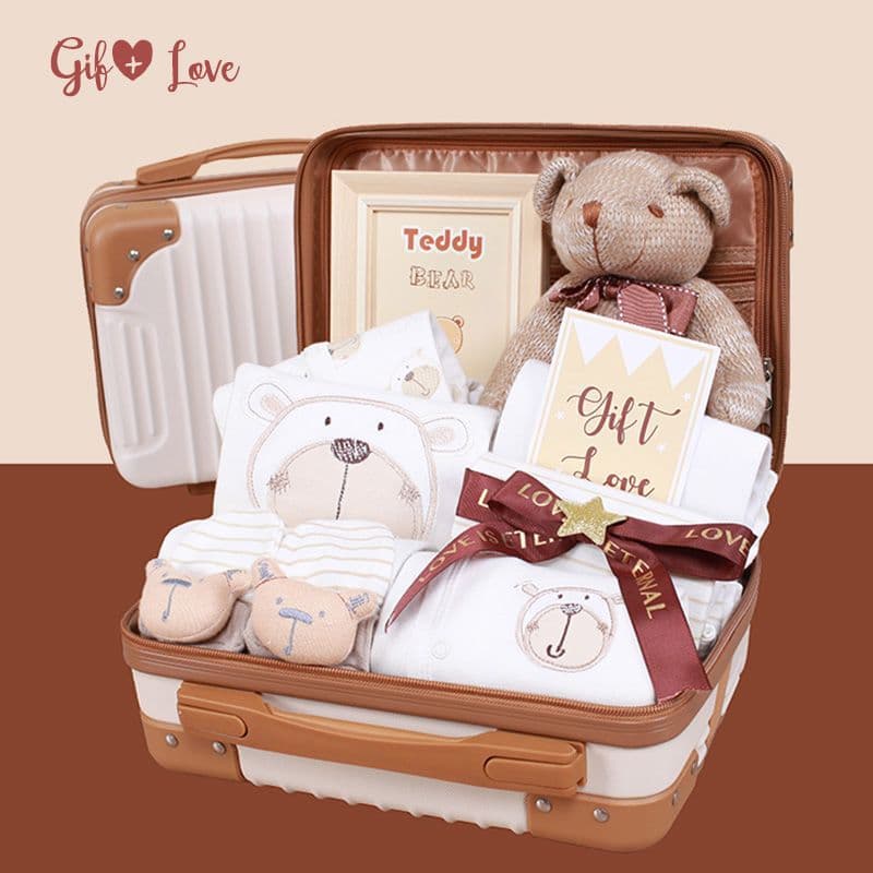 Pure cotton newborn baby gift box, spring and summer clothes set, full month supplies, male and female baby meeting gift package