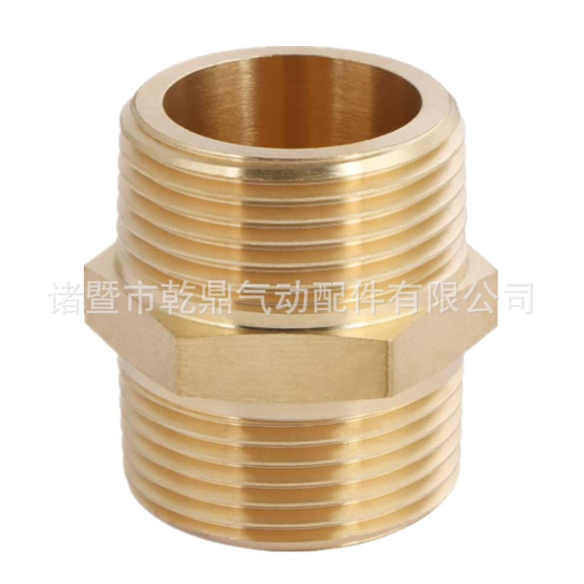 NPT external thread brass pipe fitting, equal diameter hex pipe fitting, American standard external thread union pipe fitting