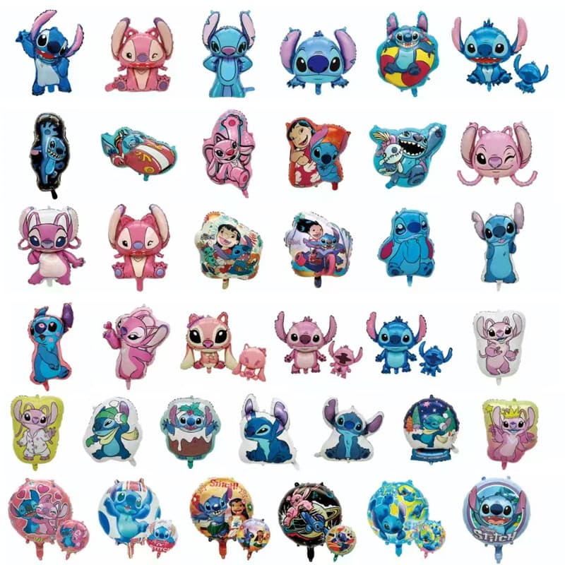 Hot Selling Lilo & Stitch Angel Cartoon Aluminum Film Balloons Birthday Party Children's Decorative Balloons Wholesale