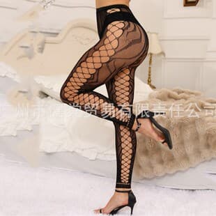 Shein Temu Sexy Open Crotch Fishnet Bodysuit, Sexy Fishnet Stockings Bodysuit with Garter for Women Stocking