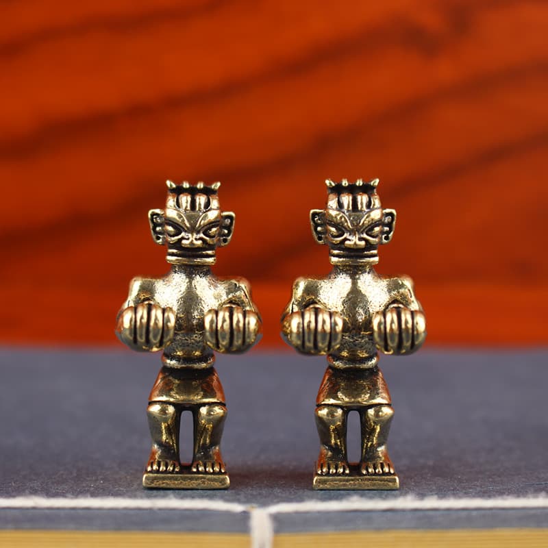 Brass Indian squat statue creative desk tea table Indian civilization brass ornaments decoration car