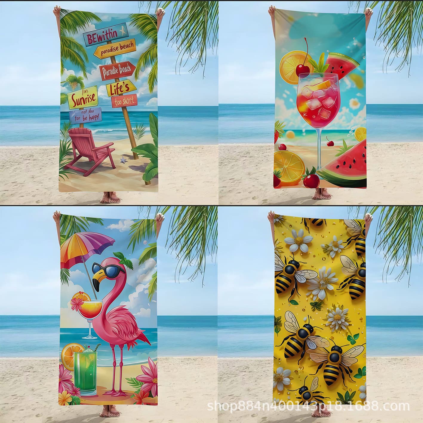 Microfiber Double-Sided Velour Beach Towel, Quick-Dry Absorbent Bath Towel, Swimming Outdoor Backdrop, Party New Style Beach Towel
