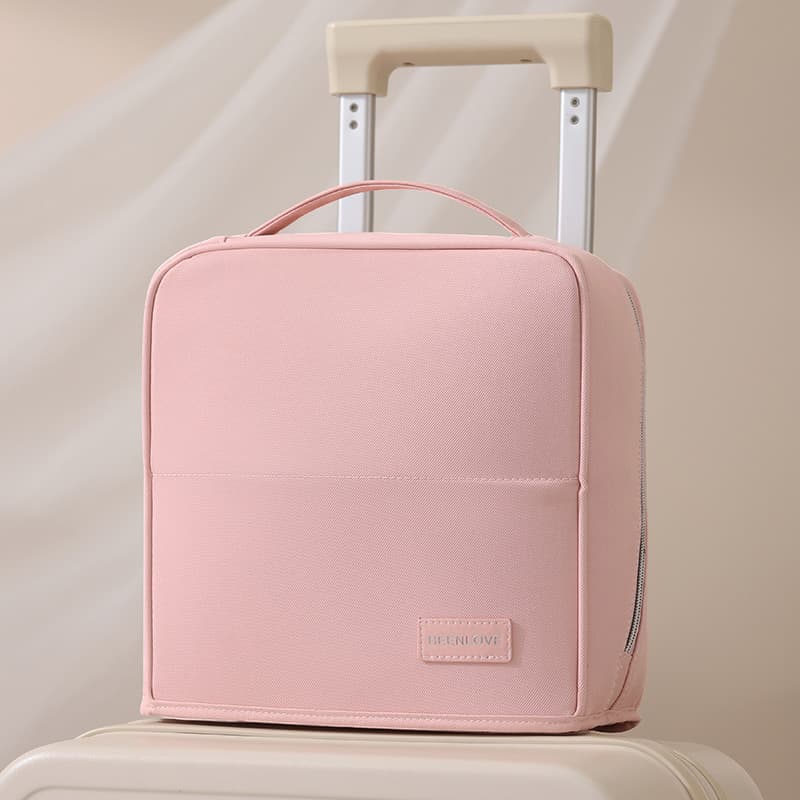 Feifan New Style Simple Sequence Standing Cosmetic Bag Makeup Brush Storage Bag Handheld Partition Cosmetic Bag Large Capacity