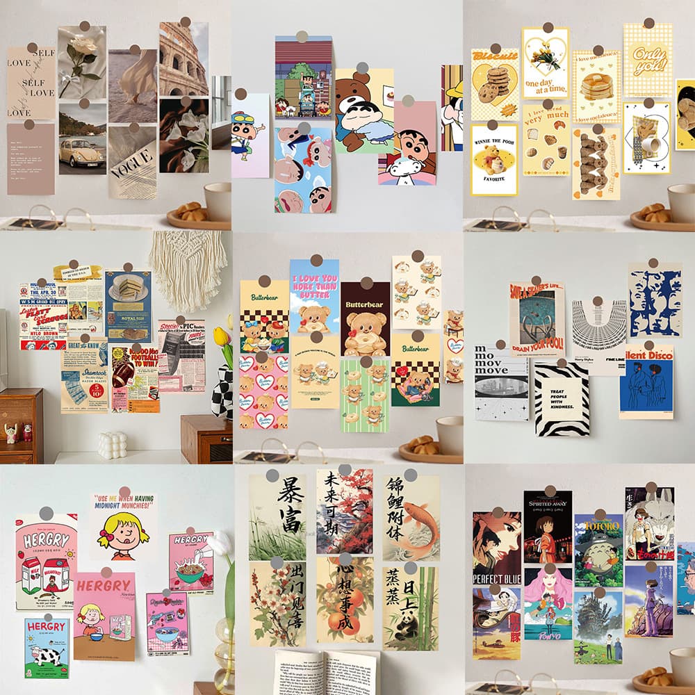 Wei Mo Multiple 10-Piece Card Set Premium Cartoon Postcards Bedroom Dorm Wall Poster Decorative Background Wall Stickers
