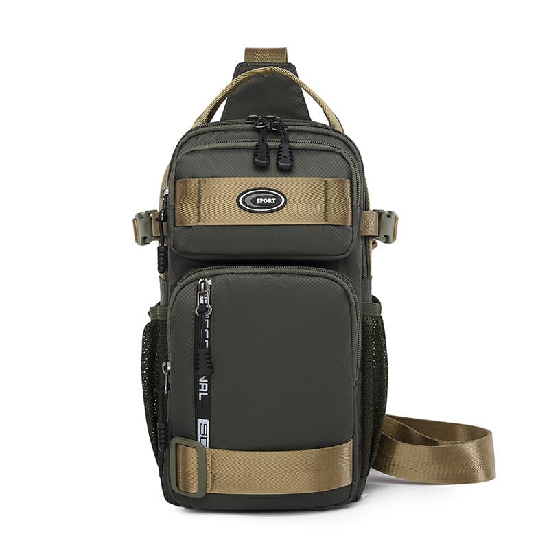 Cross-border Men's Chest Bag Multi-functional Bag Simple Sports Casual Crossbody Bag Utility Style Outdoor Shoulder Bag