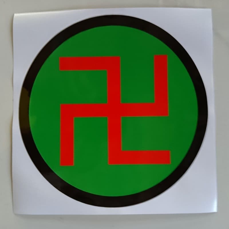 3cm Three-Color Sheng Wan Zi Fu Paper Sunlight Phone Sticker with Adhesive Backing. Round