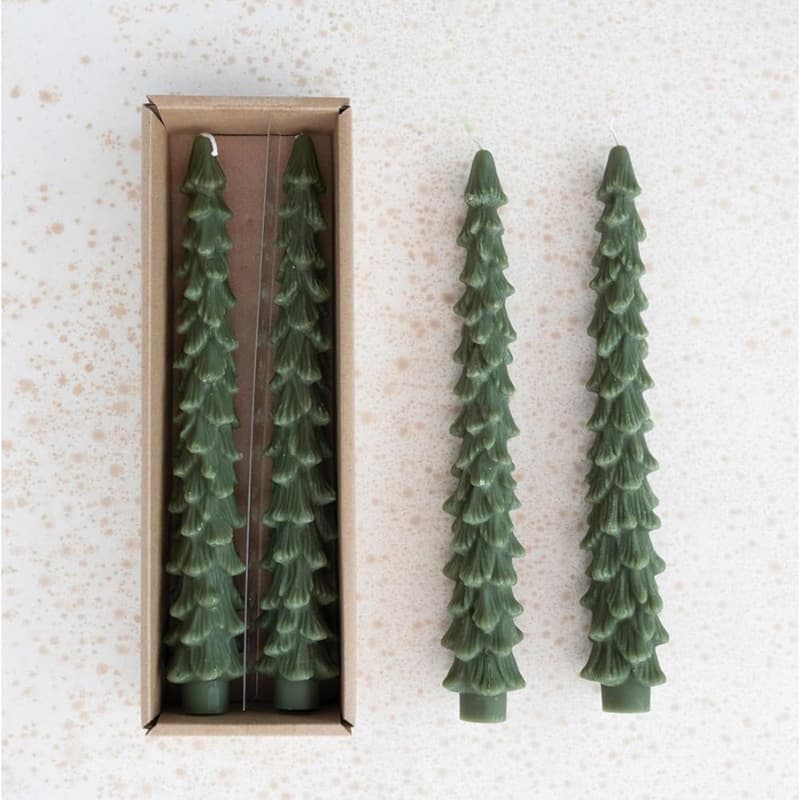 Amazon Unscented Tapered Christmas Tree Scented Candle Atmosphere Decoration Candle Burnable Candle Ornaments Wholesale