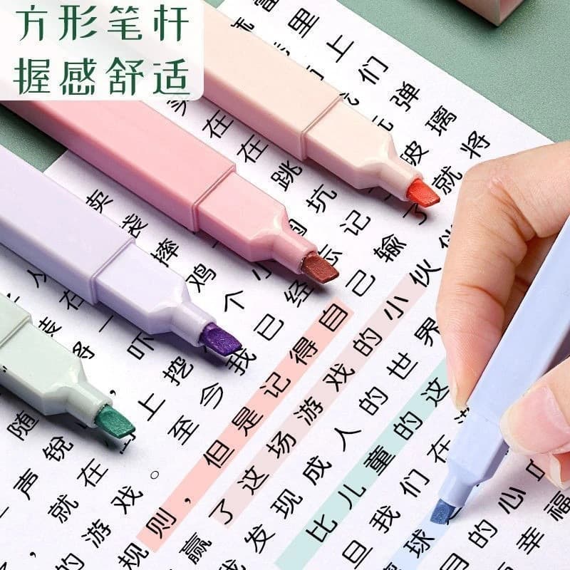 Morandi Highlighter Pens Ins Retro Color Marker Pastel Color Pens for Key Points Marking