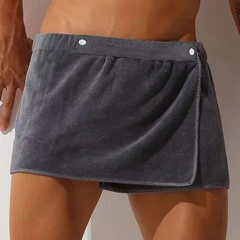 Men's bath towel, household absorbent towel, sexy beach short skirt, anti-exposure men's bath skirt, can be worn with towel, swimming trunks