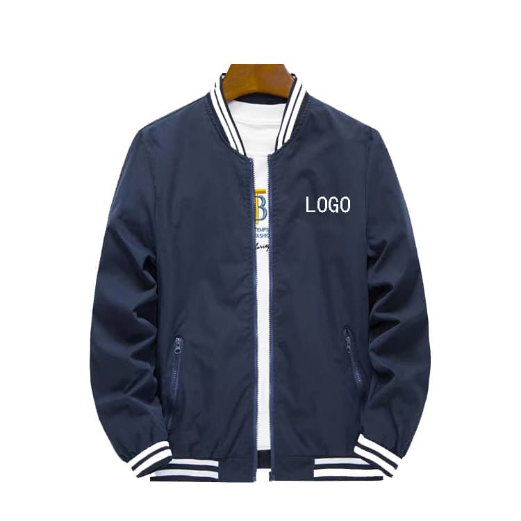 Autumn waterproof baseball jacket windbreaker unisex custom workwear class uniform advertising promotional group uniform printing LOGO