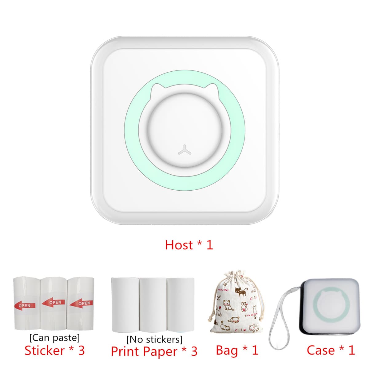 Xunchen AI Mistake Label Printer Ultra-Clear Mini Hand Account Photo Printer Meow Homework Organizer