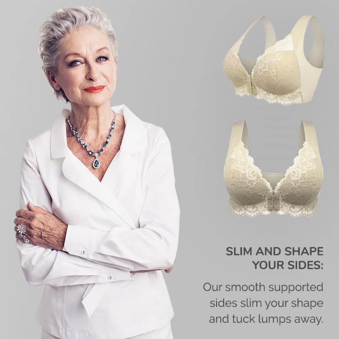 Cross-border Bra Front Closure Vest Bra Plus Size Wirefree Sexy Lace Nursing Bra Underwear European American Corset