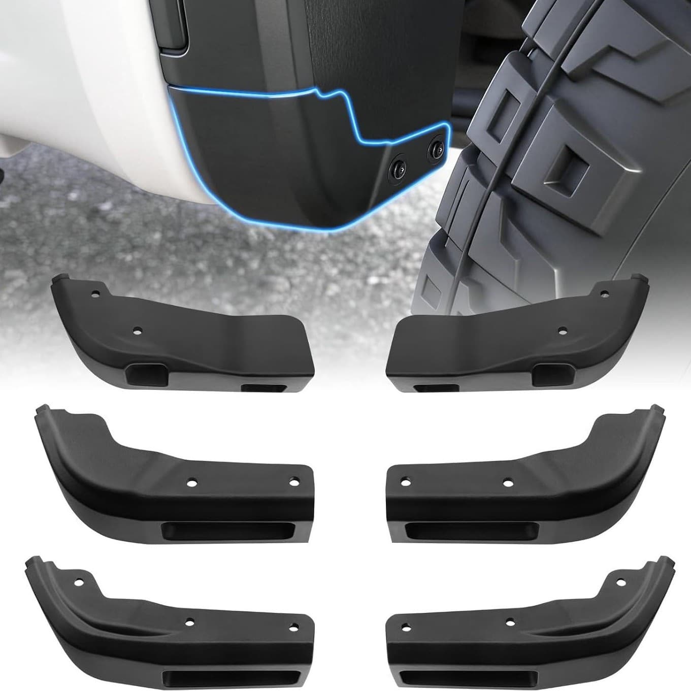 Gmc Sierra1500 Mud Flaps 2019-2026 Models Scratch-Resistant No-Drill Mud Flaps