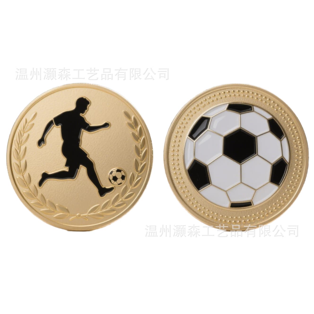 Custom Soccer Metal Commemorative Coin Soccer Player Relief Round Medal Event Souvenir Gift Coin