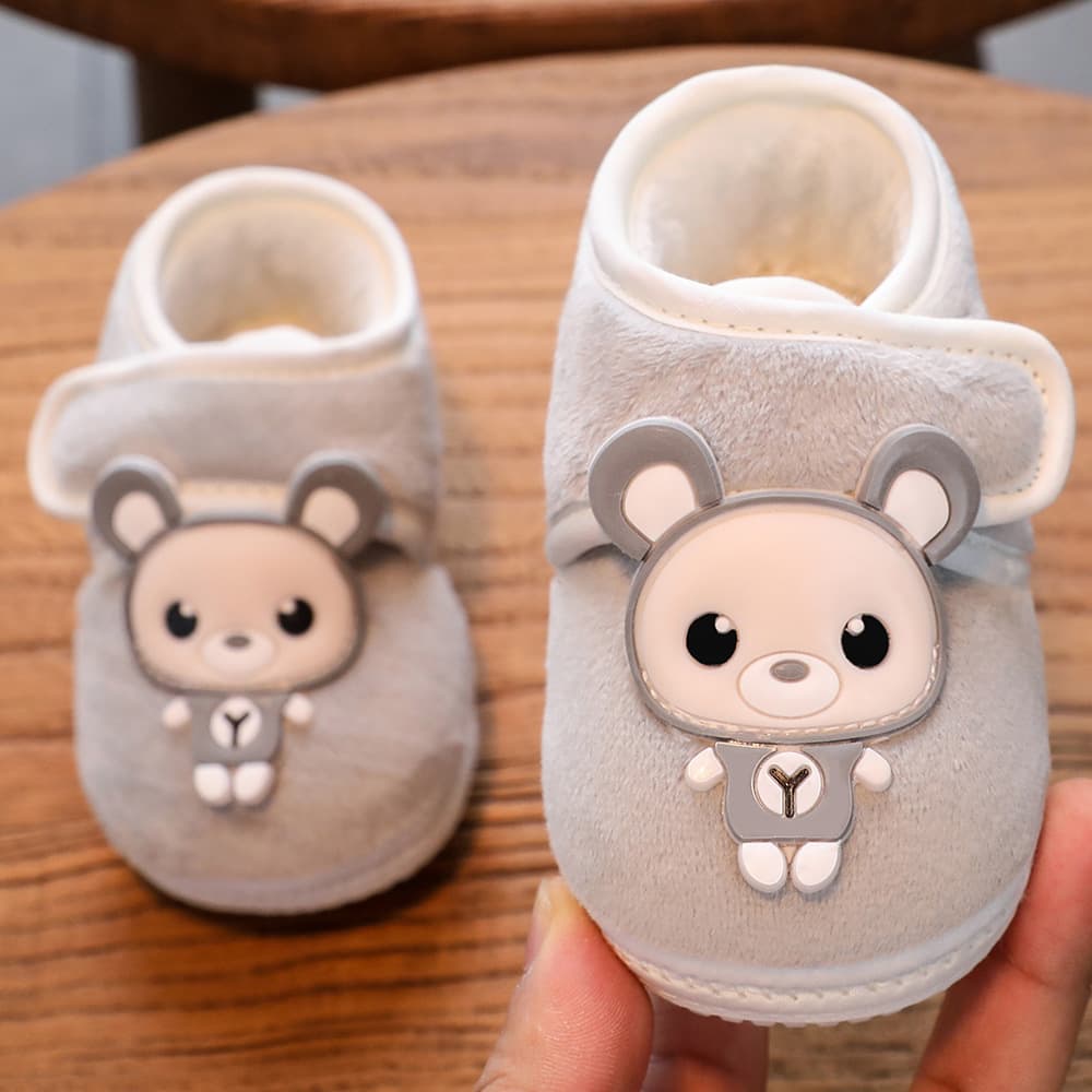 Baby Walking Shoes Cotton Padded Shoes for Boys and Girls Autumn Winter 0-1 Year Old Fleece Lined Thickened Soft Sole Infant Shoes
