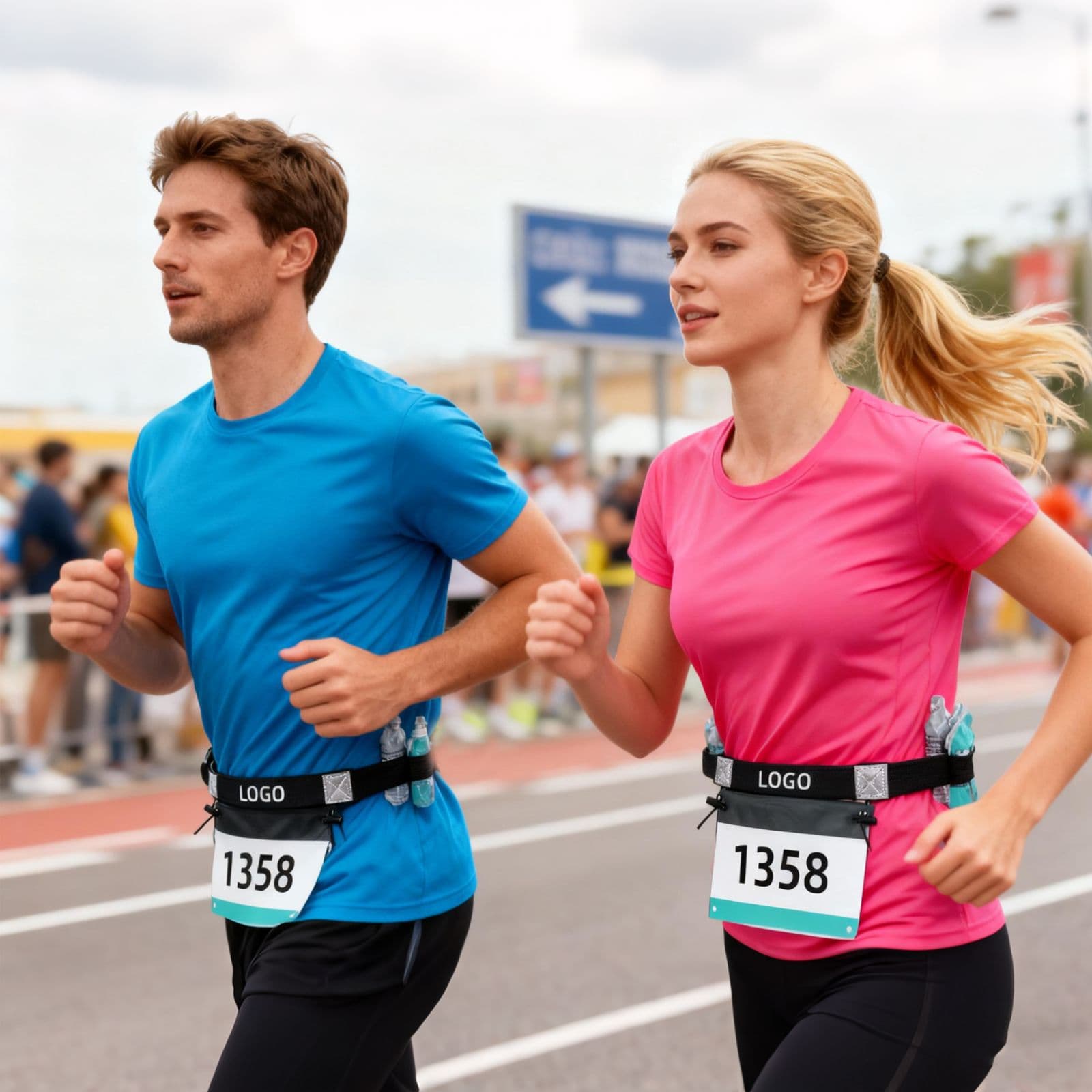 Cross-Country Marathon Running Belt Sports Waist Belt Number Belt Fixing Strap Portable Energy Supplement Pouch