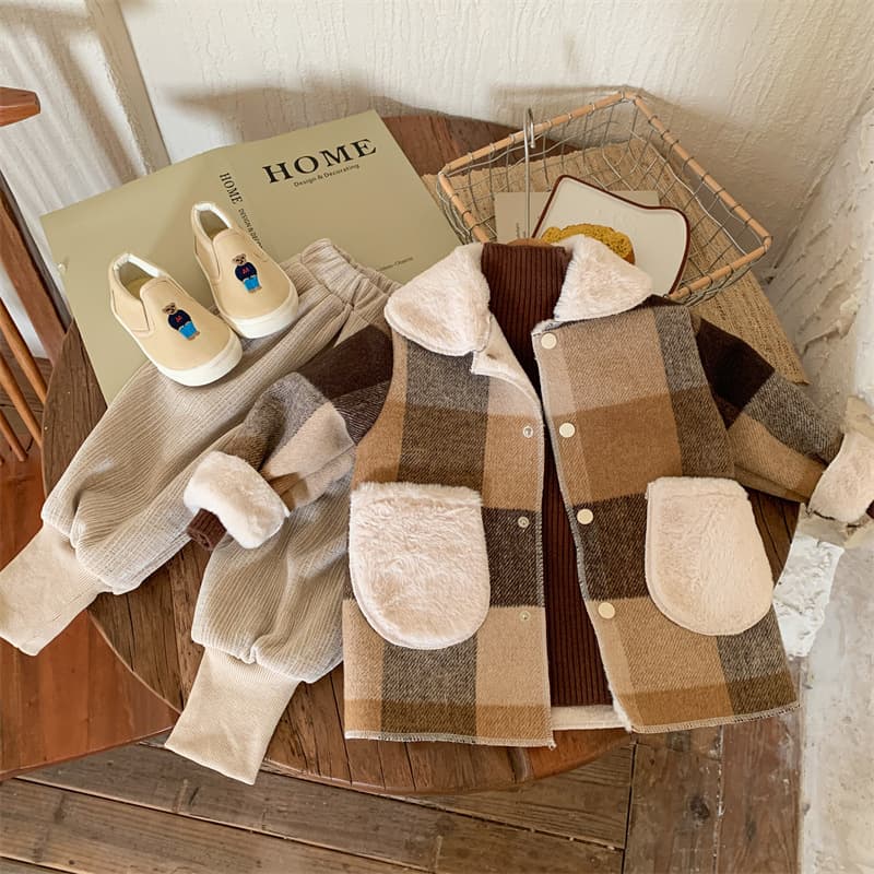 Montaigne High-Quality Children's Clothing - Winter Wool Rabbit Fur Coats for Boys and Girls - Korean Style Children's Fashion for Toddlers and Young Children