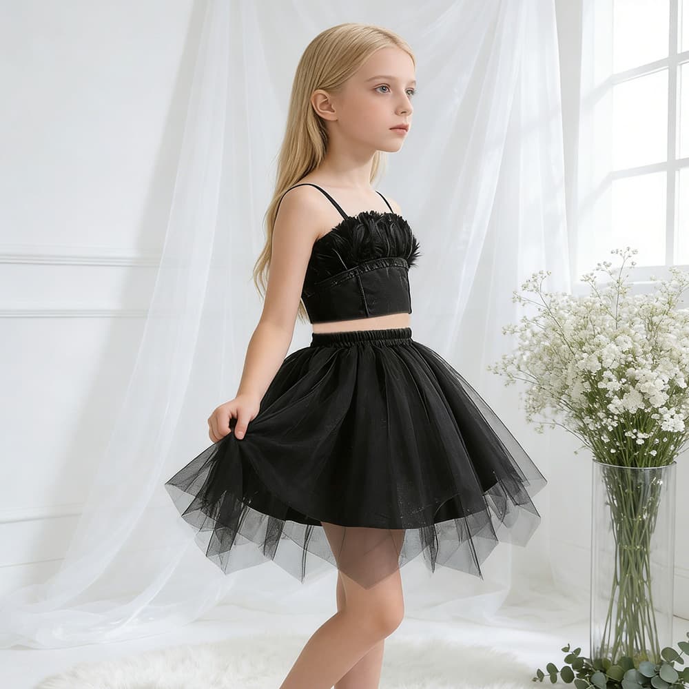 2026 New Children's Dress Tutu Costume Ballet Mesh Girl Dance Performance Birthday Party Dress