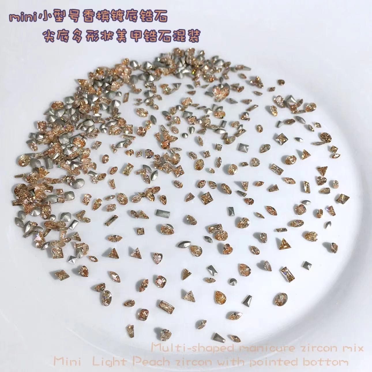 New Mini Marquise Zircon Nail Art Drill K9 Micro Zircon Pointed Bottom Drill Stacking Drill Teardrop Drill Mixed Nail Art Rhinestone Accessories