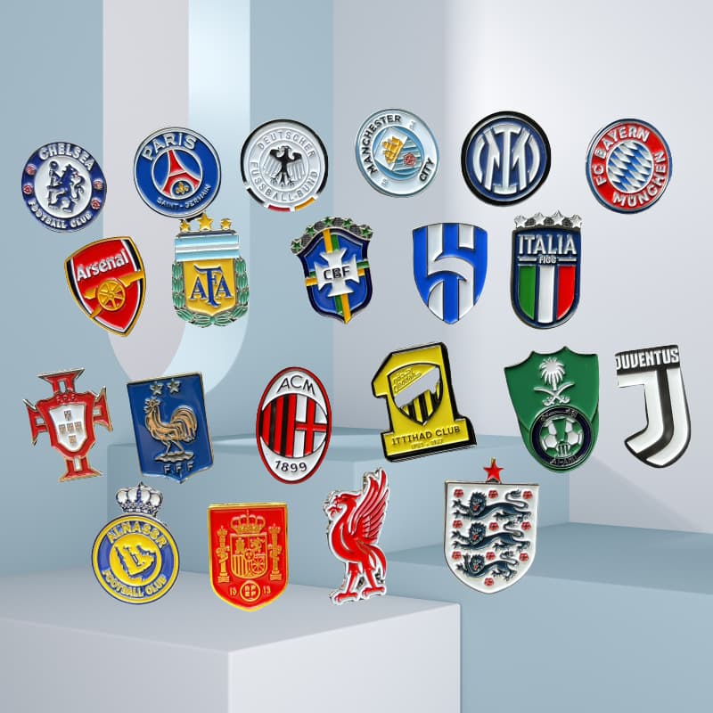Real Madrid, Chelsea, Manchester City, Al Hilal, Al Nassr Football Team Badge Alloy Pin Commemorative Badge Club