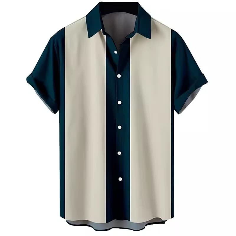 Men's Summer T-Shirt Camping Clover Short Sleeve Color Pattern Print Slim Fit Sports Fashion