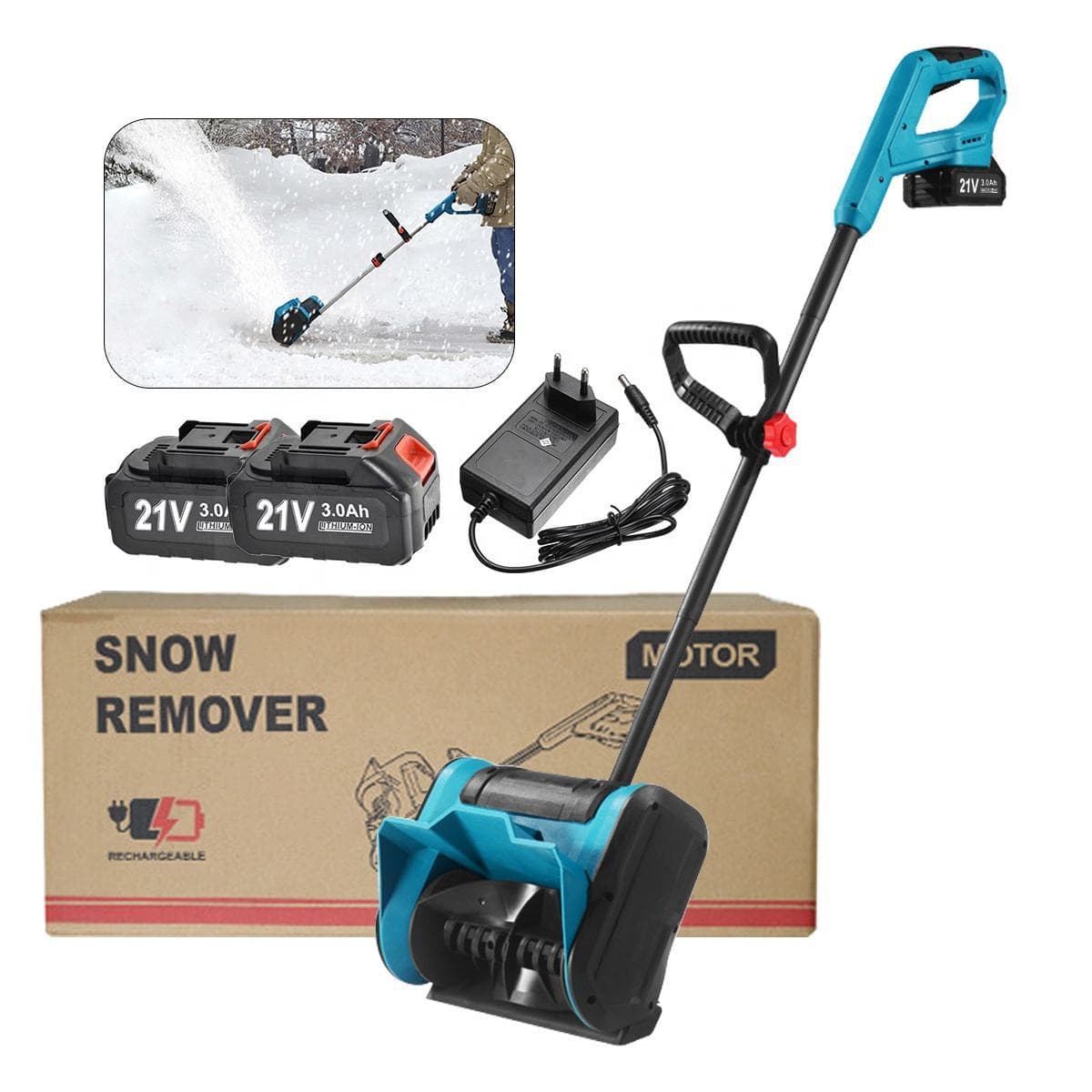 Lithium-ion snow blower is just needed in winter, hand-push snow blower, household portable courtyard road snow cleaning
