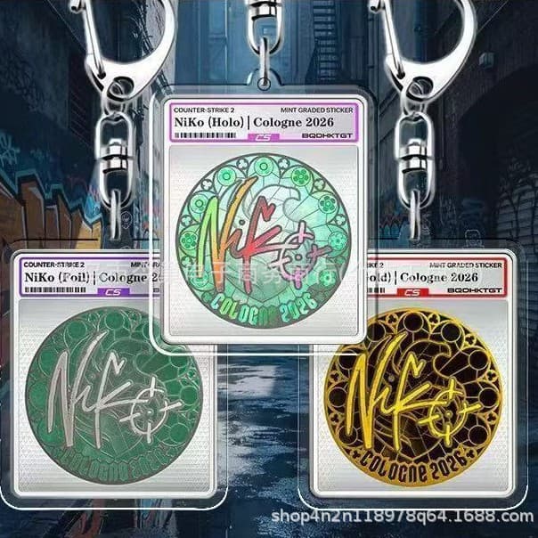 CS2 Cologne 2026 Player Sticker Keychain Acrylic Gaming Collectible Backpack Charm