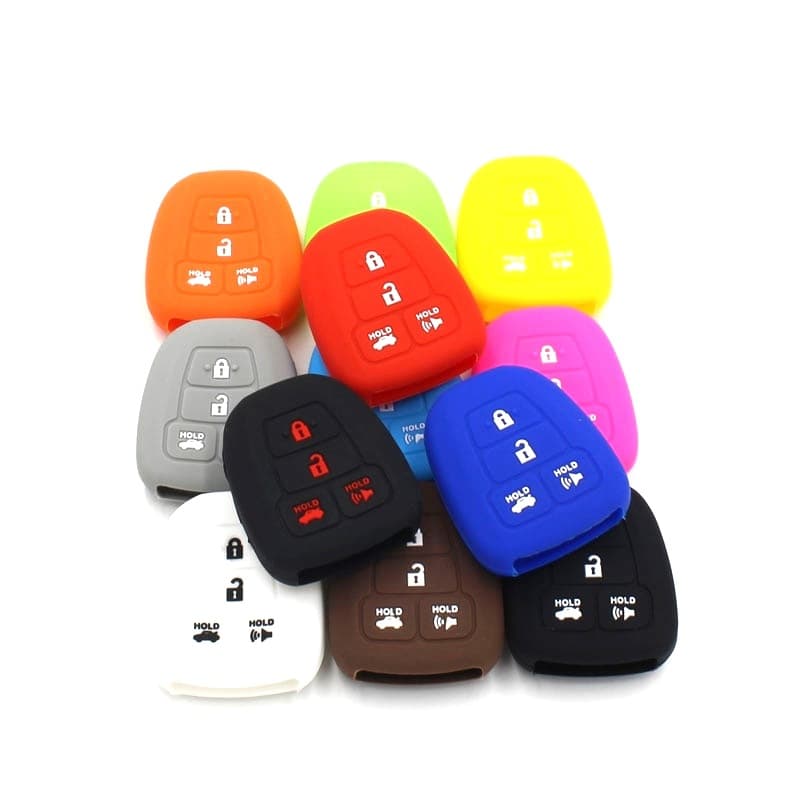 Silicone Case for Toyota Flip 4-Button Key, Corolla Camry Key Cover, Eco-Friendly Car Key Protector