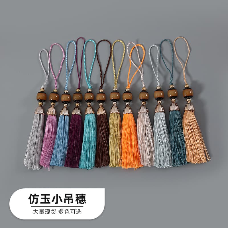 Factory Direct Supply Curtain Imitation Jade Small Tassel Fringe Hanging Bead Seam Edge Sofa Cushion Edge Curtain Accessories