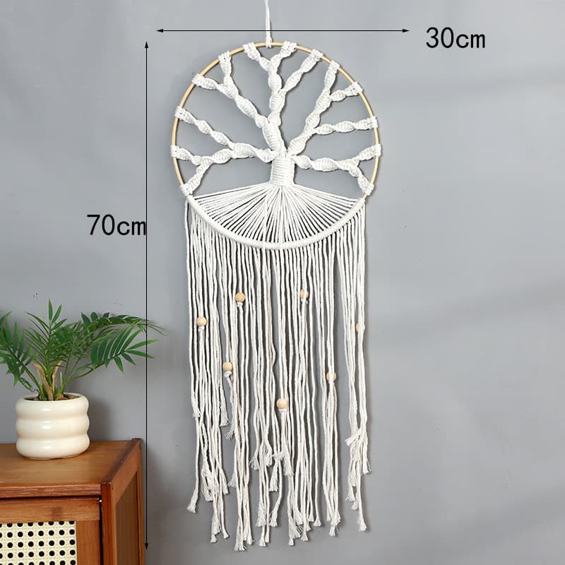 Tree of Life Woven Hanging Decoration, Bedroom Bedside Decor for Guesthouses, Handmade Dreamcatcher Wholesale