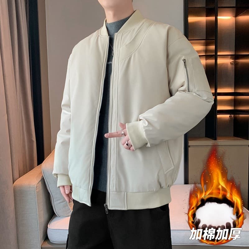 2024 Baseball Collar Jacket Cotton Jacket for Men and Women Winter Windproof Plus Velvet Thickened Cotton Coat Couple Thickened High Quality Cotton Jacket