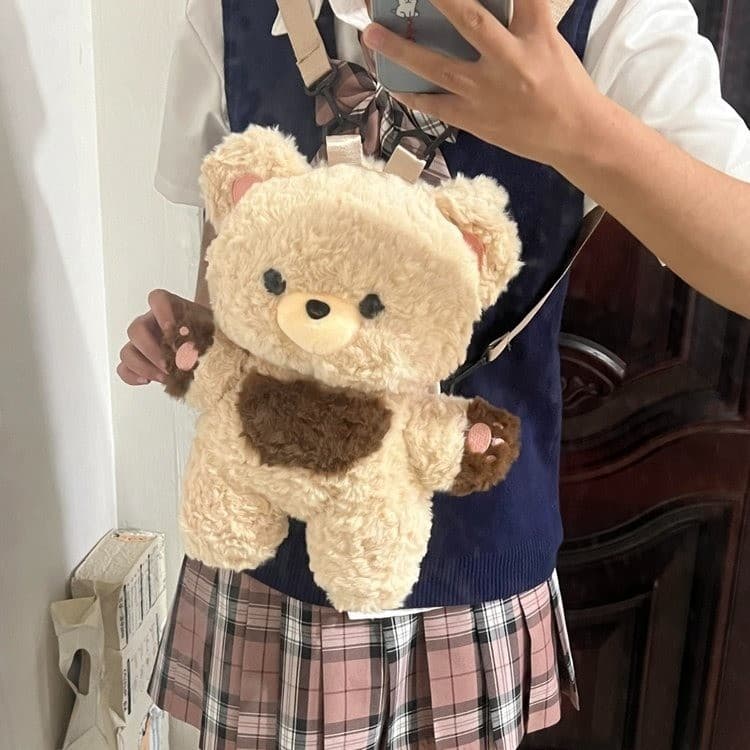 Cute Teddy Bear Doll Doll Bag Girl Cartoon Plush Bag Internet Celebrity Street Photography Essential Bag Backpack
