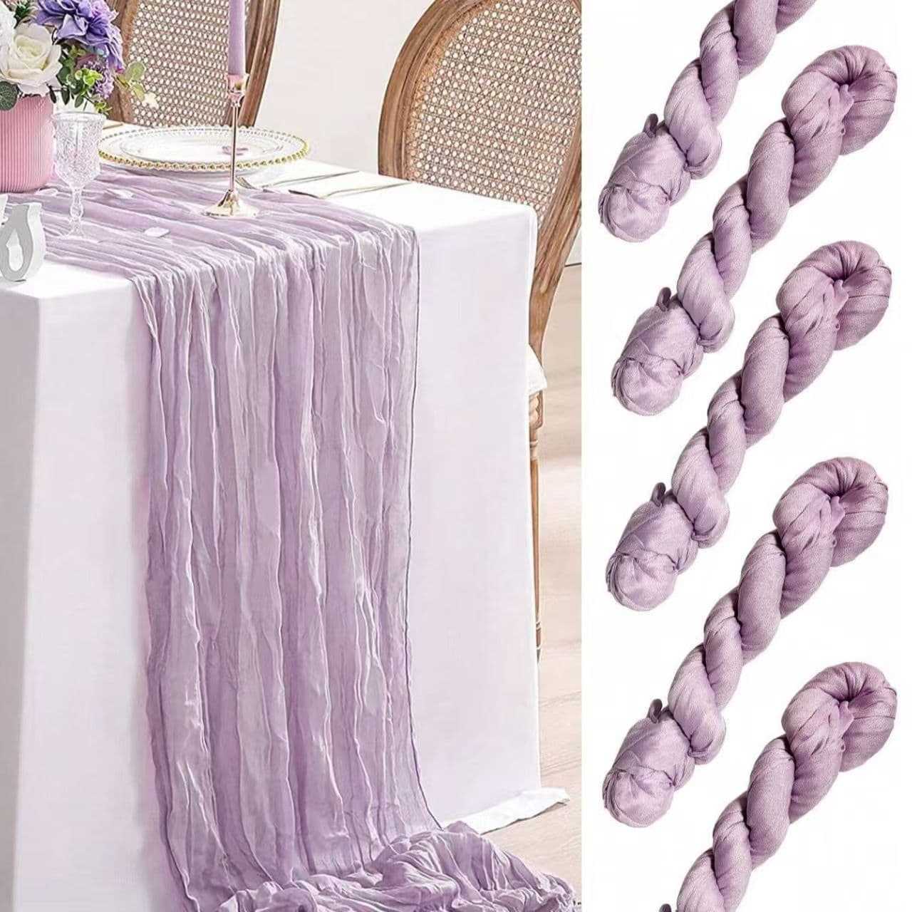 Tablecloth table runner crepe table runner cross-border Balinese crepe table runner pleated twist table runner translucent bohemian
