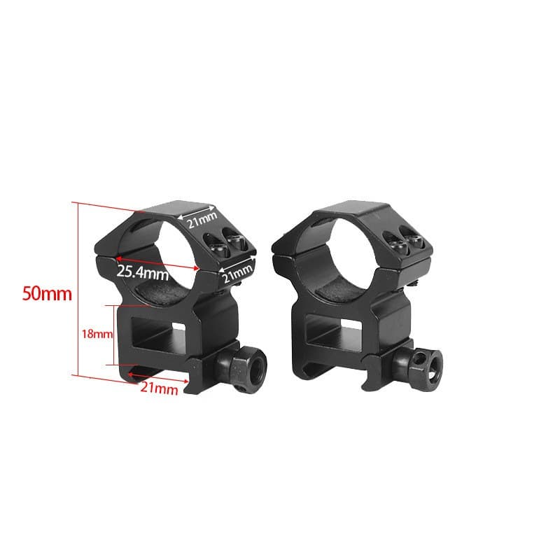 25.4 Tube Clamp 20MM Slot High Width Bracket Scope Tube Clamp Aluminum Alloy Material Other Survival Tools 2PCS