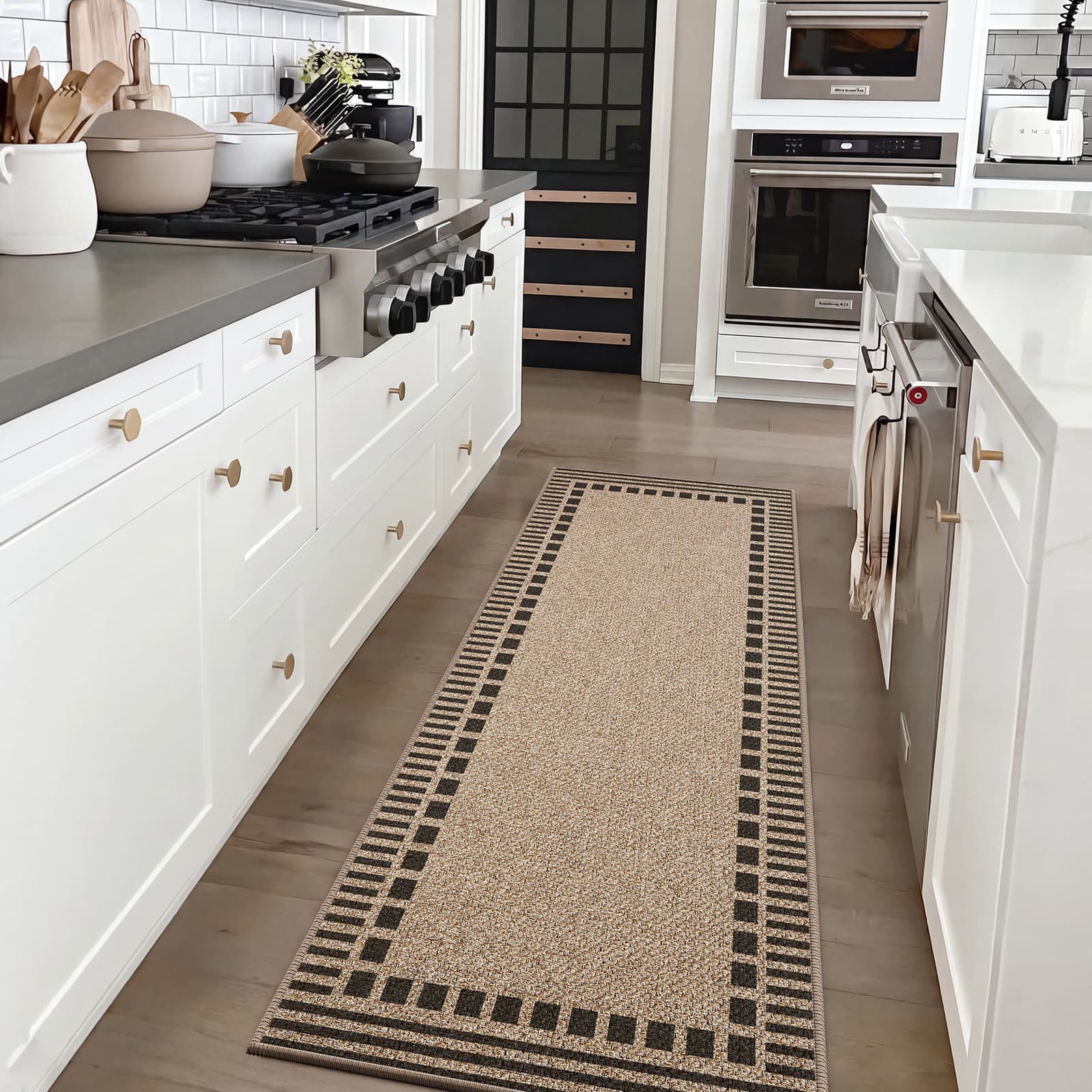 Amazon Hot Selling Woven Kitchen Mat Waterproof Anti-Slip Foot Mat Simple and Durable Entryway Bathroom Mat