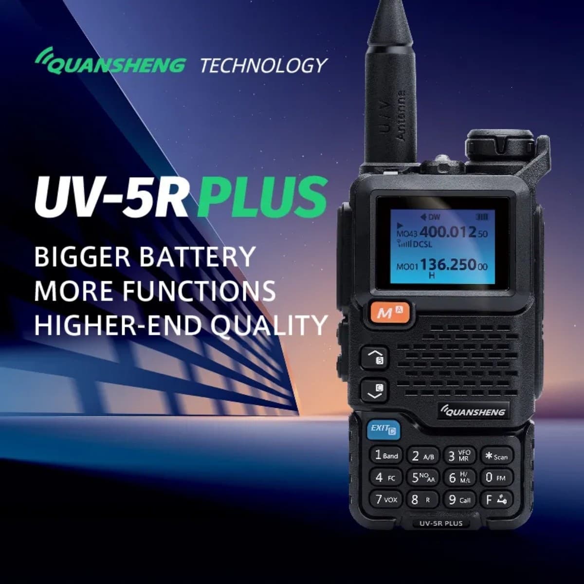 uv-5Rplus upgraded civilian walkie-talkie, outdoor wireless high-power car handheld FM walkie-talkie