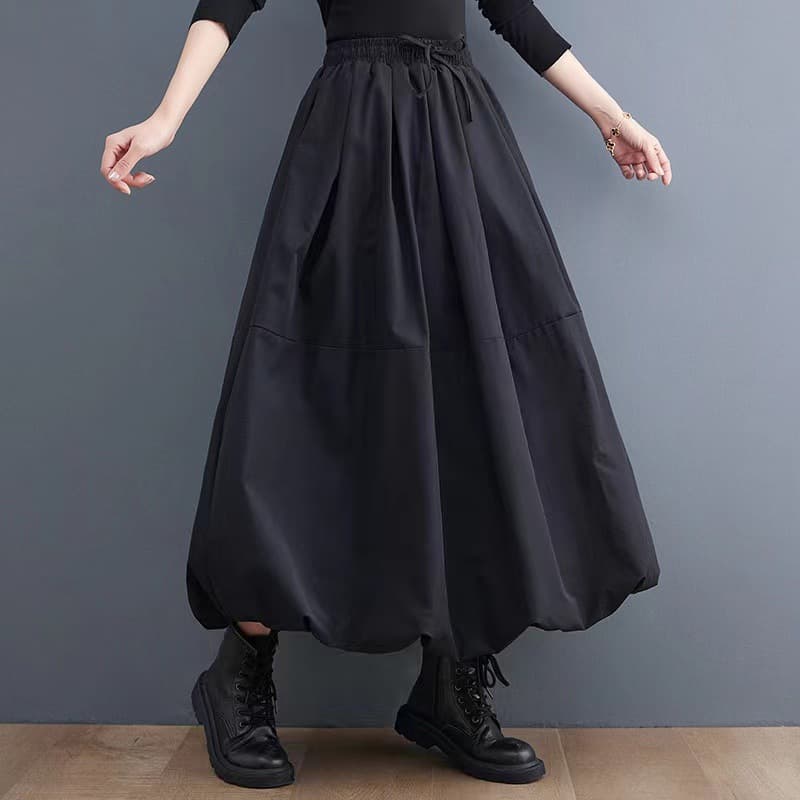 Autumn and winter new women's fat mm plus size skirt 200 pounds loose A-line skirt high waist elastic tutu skirt long skirt
