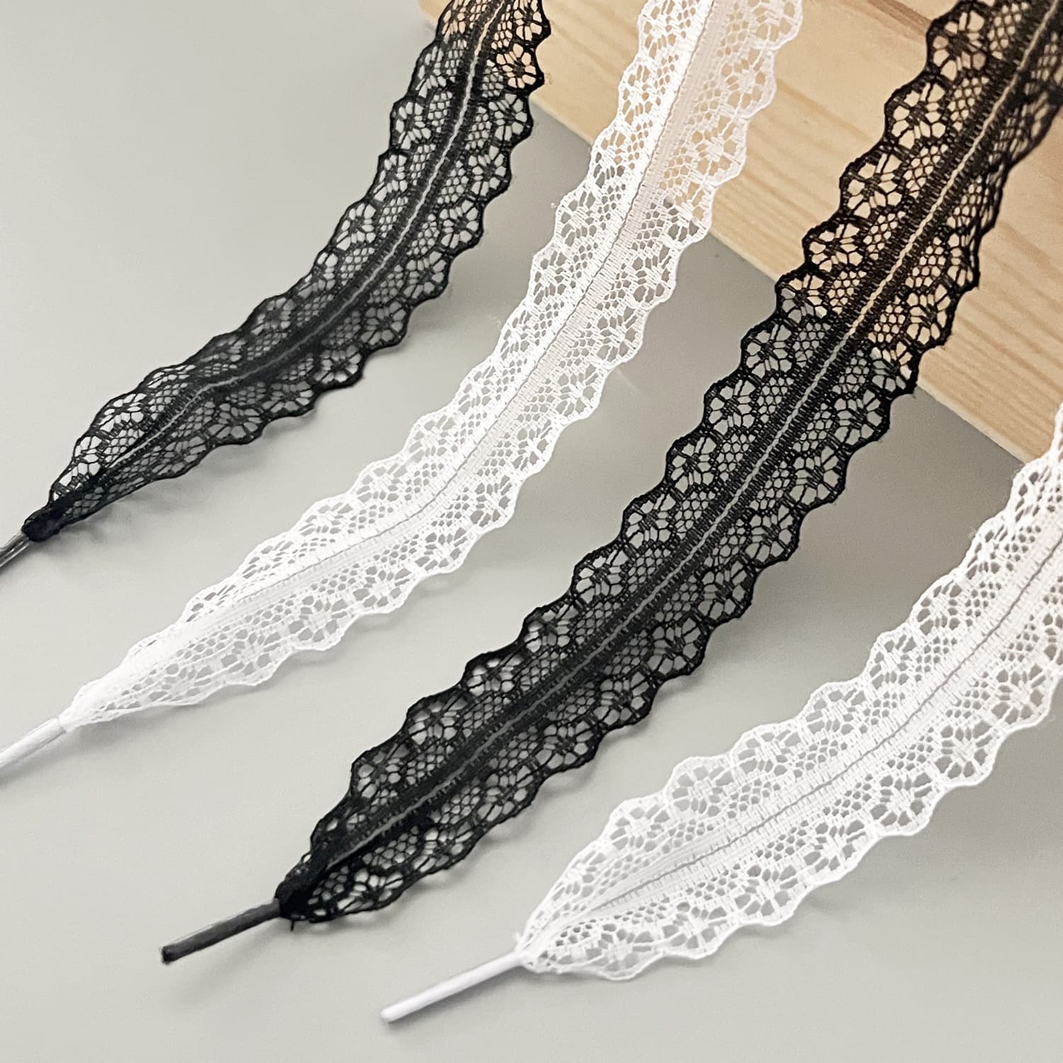 Lace Shoelaces DIY Ballet Style Cute Girl Accessory German Training Shoes White Silk Lace Shoelaces One Pair