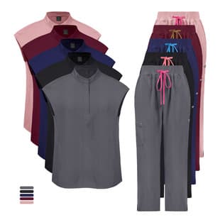 Scrub Suit Stock Wholesale Short Sleeve Two-Piece Scrub Clinic Beauty Salon Workwear Custom Logo Large Quantity Best Price