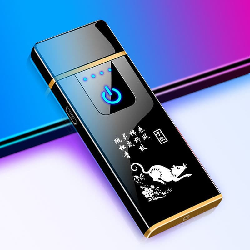 Zodiac-themed Lighter, USB Rechargeable Custom Windproof Electronic Cigarette Lighter, Engraved Gift for Boyfriend