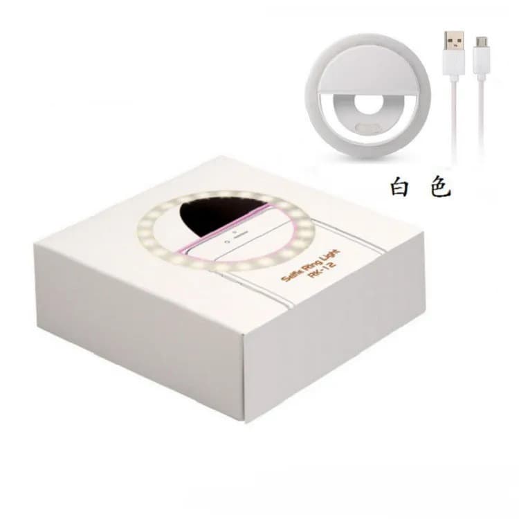 RK12 Fill Light External LED Selfie Flashlight Round Handheld Live Streaming Light 36 Beads Portable Essential for Phones