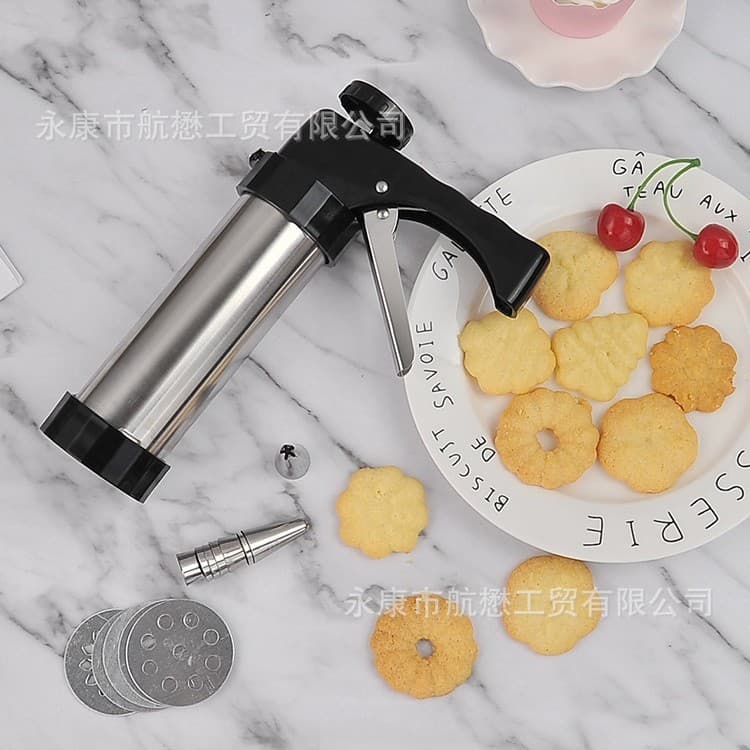 Cookie Press Stainless Steel Icing Gun 13 Discs DIY Baking Tool Factory Manual Cookie Maker