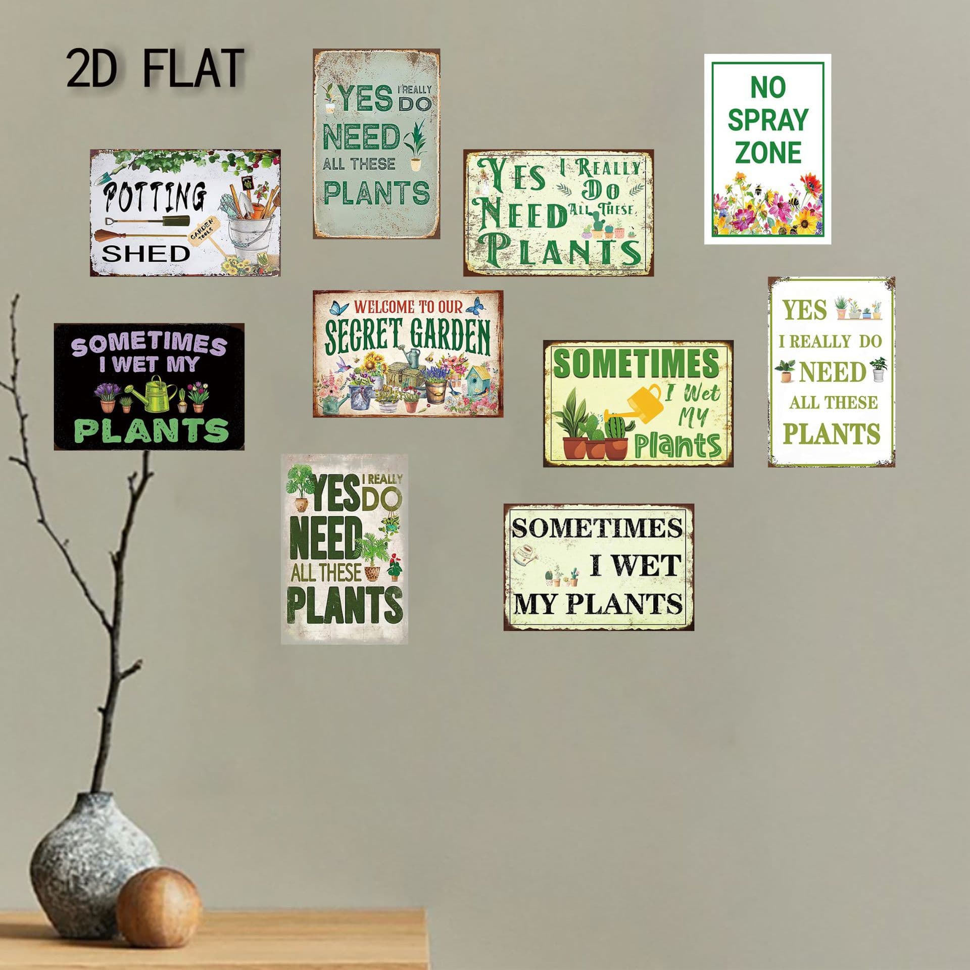 20*30cm Tin Sign/Aluminum Panel Art for Garden Wall Decor, Cross-border Wholesale Supply