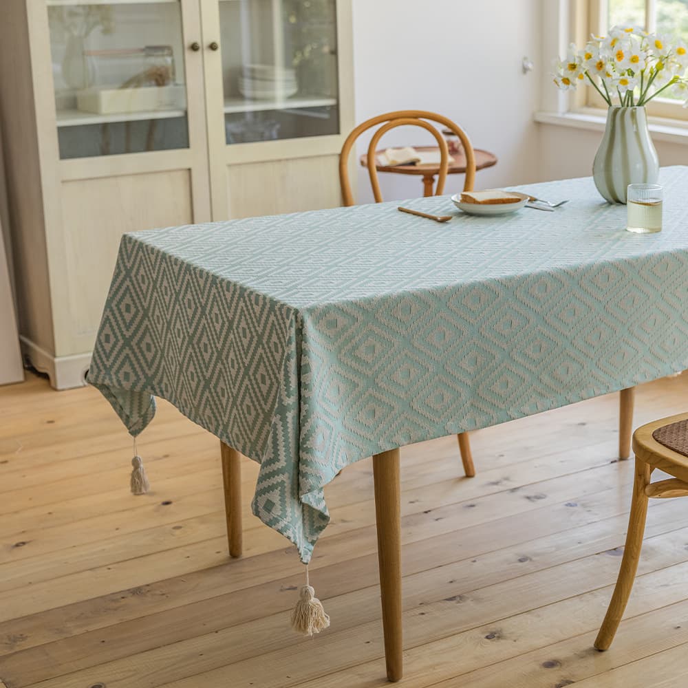 American country style tablecloth jacquard rhombus Moroccan style rectangular strip tablecloth decorative cover wholesale
