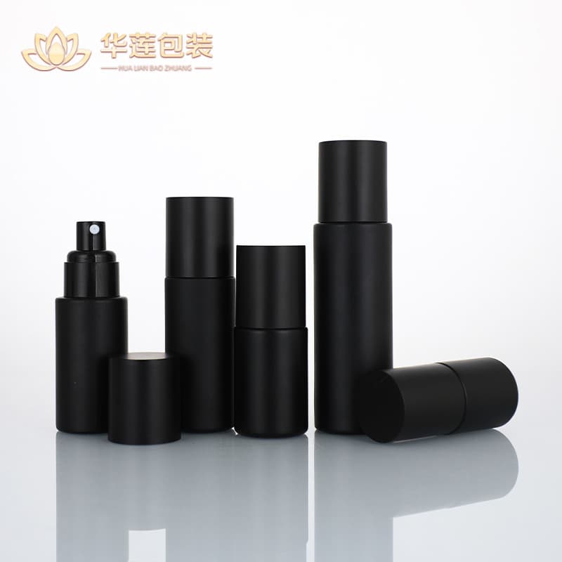 Matte Black Press-Type Skincare Bottle, Portable Refillable Empty Bottle, 30ml Lotion Bottle, 100ml Hydrating Spray Bottle