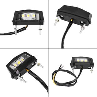 Motorcycle Parts 3LED High Brightness Slim License Plate Light Number Plate Illumination Daytime Running Light Warning Light 12V